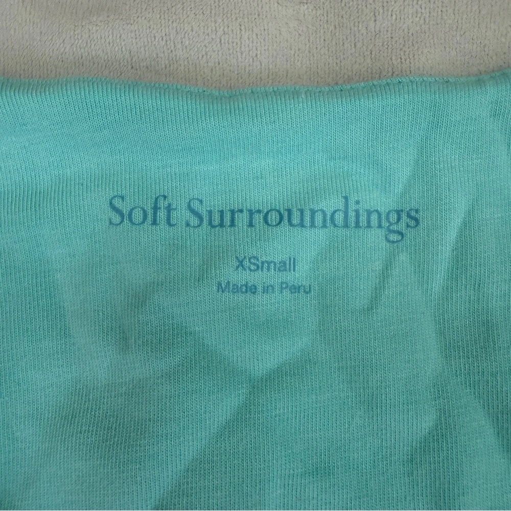 Soft Surroundings Alyssa Knit Wrap Top - Aqua - Size XS - NWT - Picture 3 of 5